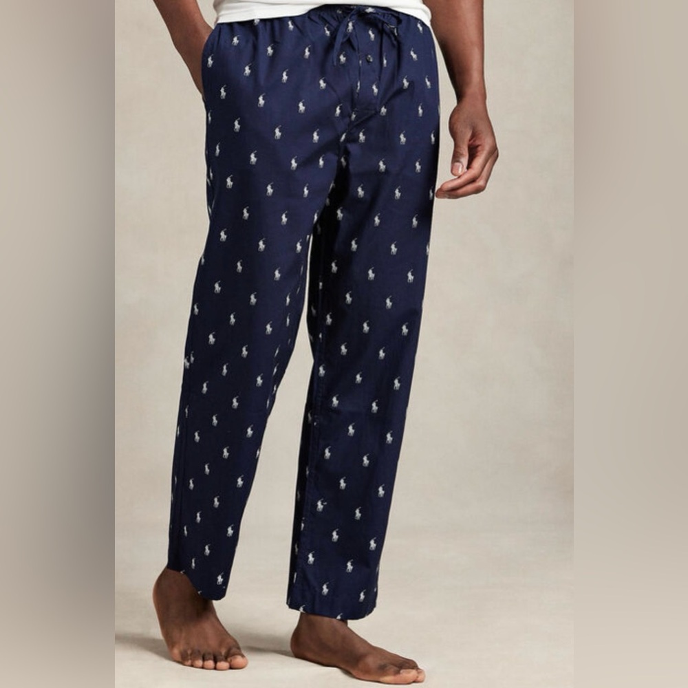Polo by Ralph Lauren Patterned Navy Lightweight Trousers/ Pyjamas